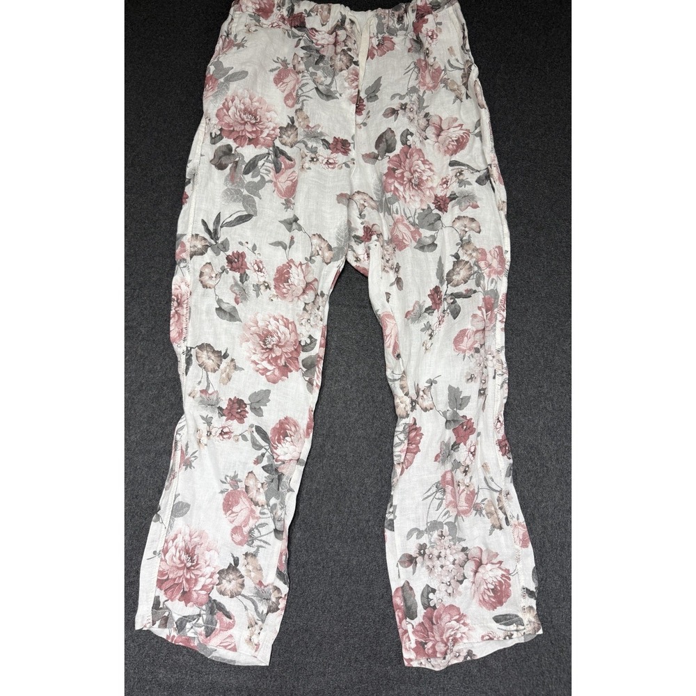 Knotty St. Michaels Linen Drawstring‎ Fliral Pants Italy Small Lounge Beach